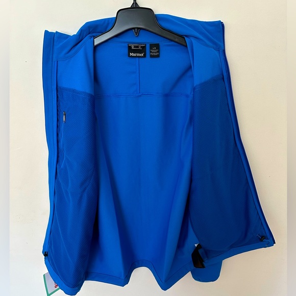 NWTs Marmot Men’s Tempo Softshell Jacket. Cobalt Blue. Large - Picture 5 of 11